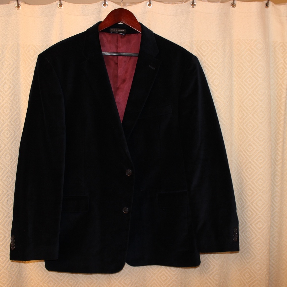 Tommy Hilfiger Mens Blue Velvet Sports Jacket